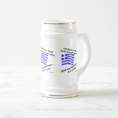 Chope À Bière Drapeau grec Hellas Sang et Ouzo Fois 3 (Devant droit)