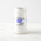 Chope À Bière Drapeau grec Hellas Sang et Ouzo Fois 3 (Centre)
