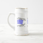 Chope À Bière Drapeau grec Hellas Sang et Ouzo Fois 3 (Gauche)