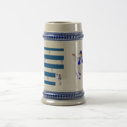 Chope À Bière Drapeau grec Mug/bleu 22 oz Stein (Centre)