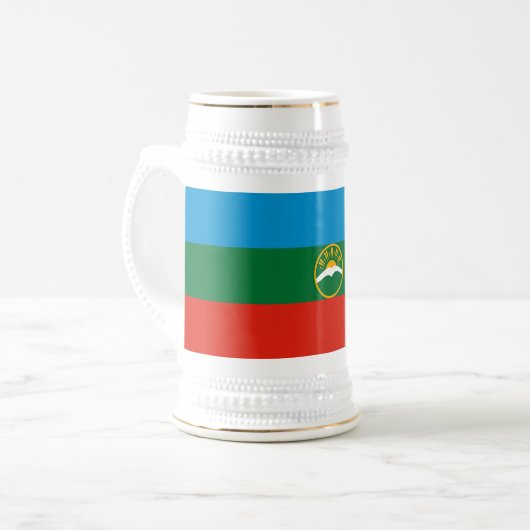 Chope À Bière Drapeau Karachay Cherkessia (Devant gauche)