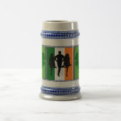 Chope À Bière Drapeau national irlandais, trèfle shamrock, danse (Centre)