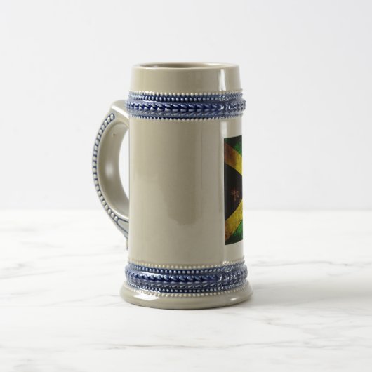 Chope À Bière Drapeau patiné Jamaïque (Devant gauche)