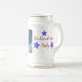 Chope À Bière Drapeau patriotique américain avec feux d'artifice (Devant droit)