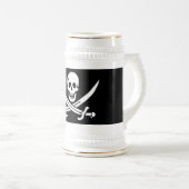 Chope À Bière Drapeau pirate crâne épées croisées (Devant droit)