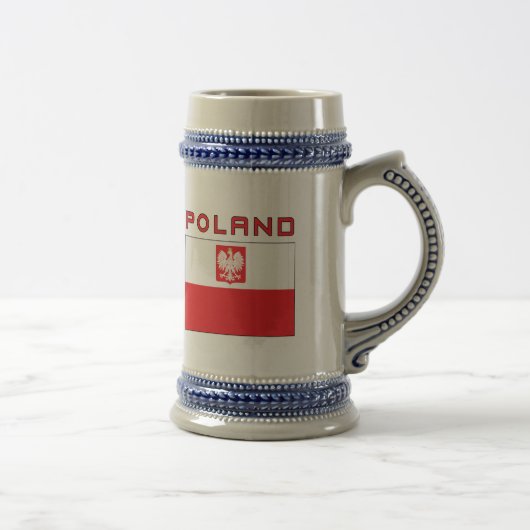 Chope À Bière Drapeau polonais de faucon avec la Pologne (Droite)