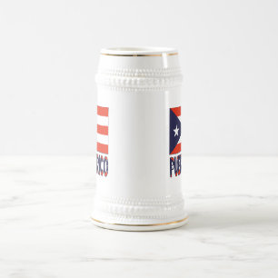Chope À Bière Drapeau Porto Rico et Porto Rico