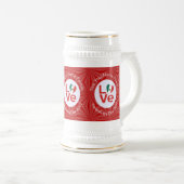 Chope À Bière Drapeau Red LOVE mexicain personnalisé (Devant droit)