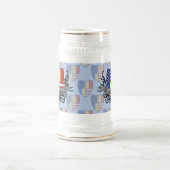 Chope À Bière Drapeau Roumain-Américain de bouclier (Centre)