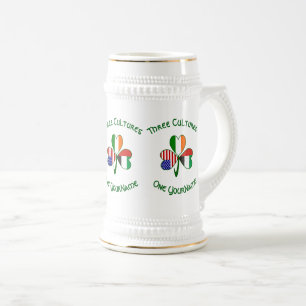 Chope À Bière Drapeau Shamrock personnalisé américano-irlandais