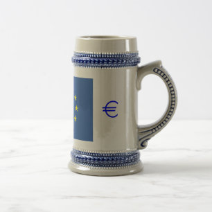 Chope À Bière Drapeau UE.avec symbole EURO