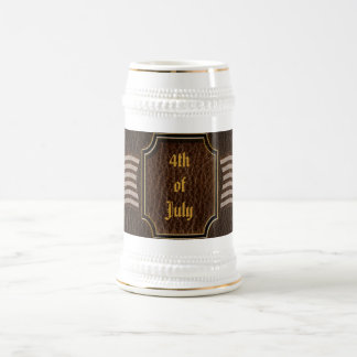 Chope À Bière Drapeau USA aspect cuir foncé