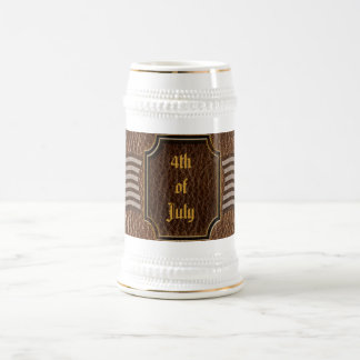 Chope À Bière Drapeau USA en cuir