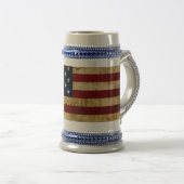 Chope À Bière Drapeau USA / Grunged (Devant droit)