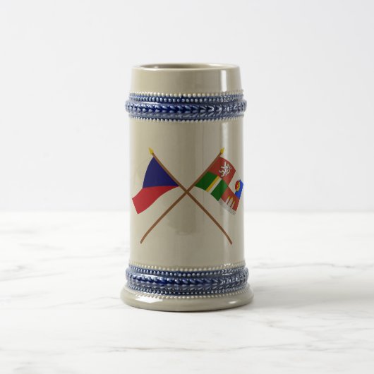 Chope À Bière Drapeaux croisés par Bohême tchèques et du sud (Centre)