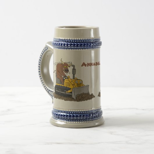 Chope À Bière Drôle bulldozer de conduite de taureaux (Devant gauche)