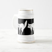 Chope À Bière drôle chat blanc en colère avec arcade dos hallowe (Devant gauche)