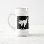 Chope À Bière drôle chat blanc en colère avec arcade dos hallowe (Gauche)