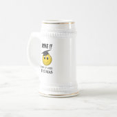 Chope À Bière Drôle Emoji "Terminé" Graduation (Devant gauche)
