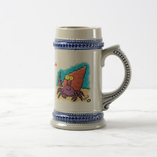 Chope À Bière Drôle mignon caricature pourpre crabe ermite