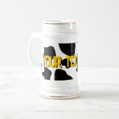 Chope À Bière Drôle noir et blanc taches de vache brune stein ca (Devant gauche)