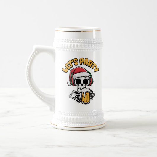 Chope À Bière Drôle squelette de Noël (Gauche)