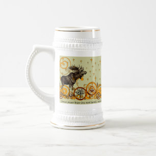 Chope À Bière Élan Tourbillonne Étoiles Lune Paix Joie Ho Ho Ho