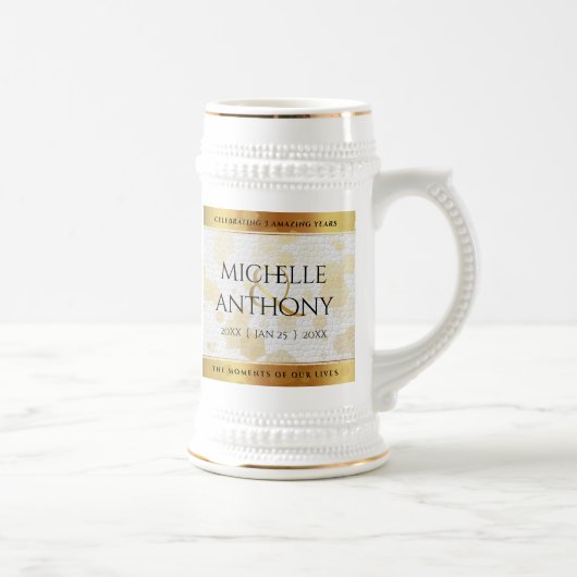 Chope À Bière Élégant 3ème anniversaire de Mariage en cuir (Droite)