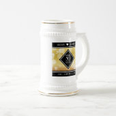 Chope À Bière Élégant 50e anniversaire de Mariage d'or (Devant droit)