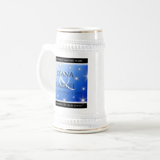 Chope À Bière Élégant 67e anniversaire Mariage de Star Sapphire (Devant gauche)