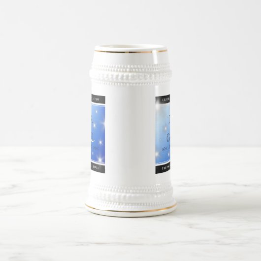 Chope À Bière Élégant 67e anniversaire Mariage de Star Sapphire (Centre)