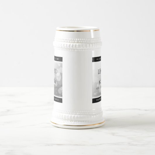 Chope À Bière Élégant 70e anniversaire de Mariage Platinum (Centre)