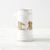 Chope À Bière Élégant Angels d'or brillant Céleste blanc (Devant gauche)