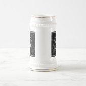 Chope À Bière Élégant Marbre Noir 25 Anniversaire du Travail (Centre)