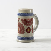 Chope À Bière Elegant Red Mandala Pattern Beer Stein – Artistic  (Devant droit)