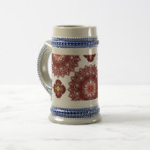 Chope À Bière Elegant Red Mandala Pattern Beer Stein – Artistic  (Devant gauche)