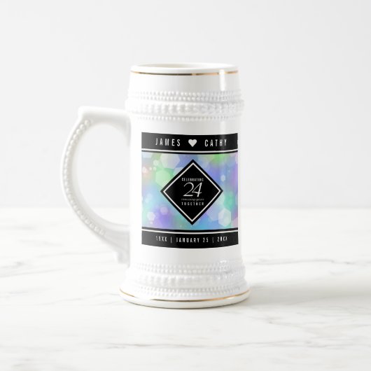 Chope À Bière Élégante 24e anniversaire du Mariage Opal (Gauche)