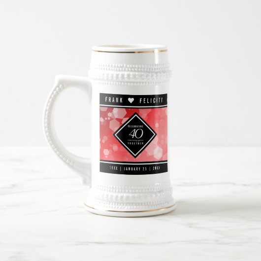 Chope À Bière Élégante célébration du 40e anniversaire du Mariag (Gauche)