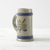 Chope À Bière Elégante conception de monogramme de golf énergéti (Devant gauche)