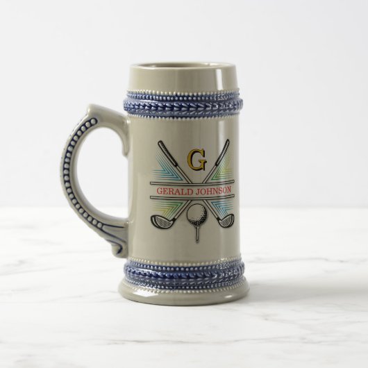 Chope À Bière Elégante conception de monogramme de golf énergéti (Gauche)