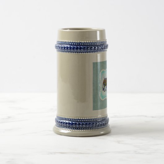 Chope À Bière Eléphant bleu Boho (Centre)