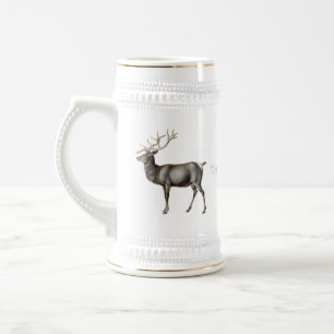 Chope À Bière Elk Vintage et conception de nom