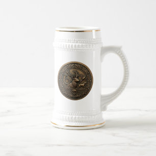 Chope À Bière Emblème de chasse en bronze