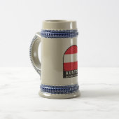 Chope À Bière Emblème Drapeau Autriche Vintage  (Devant gauche)
