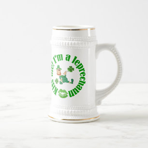 Chope À Bière Embrasse-moi je suis un leprechaun