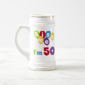 Chope À Bière Embrassez-moi que je suis 50 T-shirts et cadeaux (Gauche)