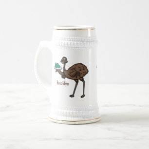 Chope À Bière Émou avec illustration de dessin animé d'œufs