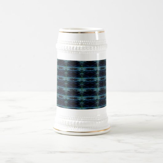 Chope À Bière Etoiles arc-en-ciel bleu vert, Motif Artdeco (Centre)