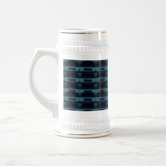 Chope À Bière Etoiles arc-en-ciel bleu vert, Motif Artdeco (Gauche)