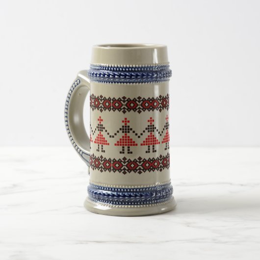 Chope À Bière Europe de l'Est Motif, folklore traditionnel, folk (Devant gauche)